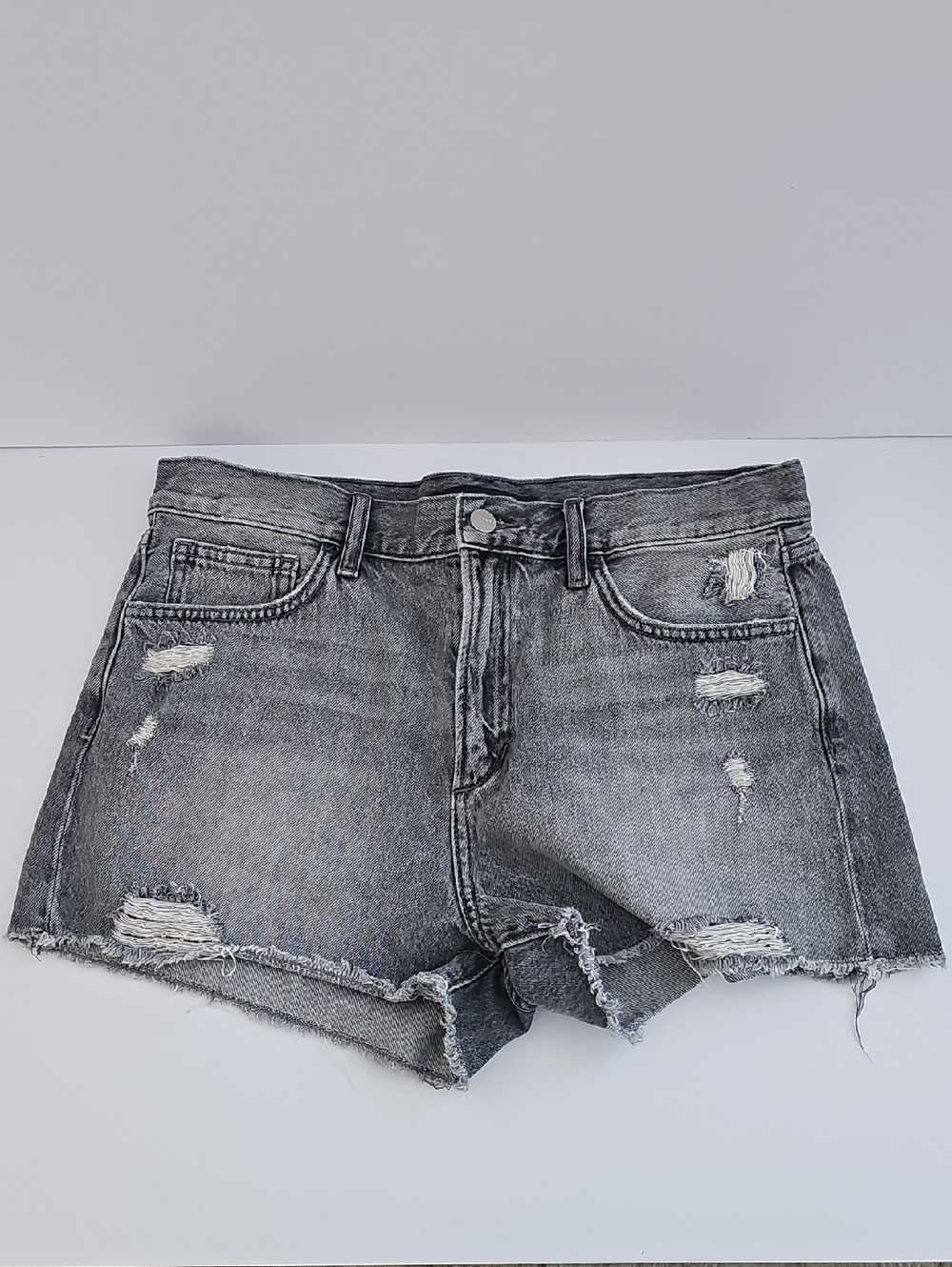 Joe’s Jeans Women’s Distressed Grey Denim Cut-Off Shorts - Size 30